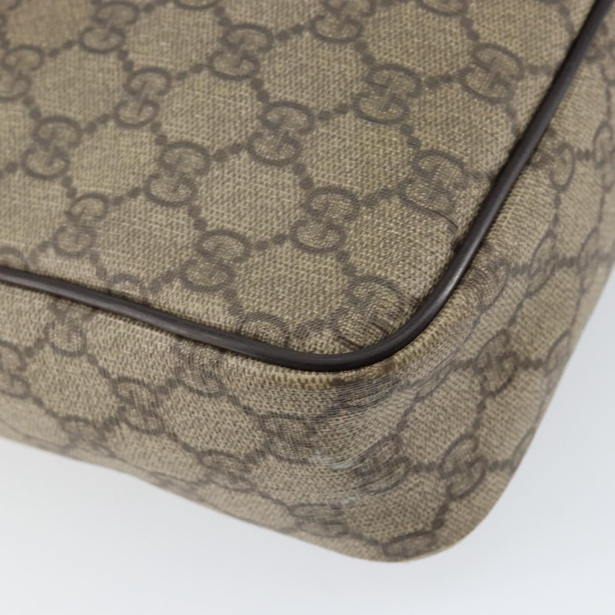 GUCCI GG Supreme Shoulder Bag PVC Beige Gold 201448 Auth 154420