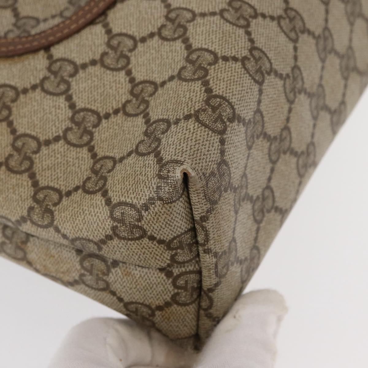 GUCCI GG Supreme Web Sherry Line Tote Bag PVC Beige Gold 39 02 003 Auth 154421