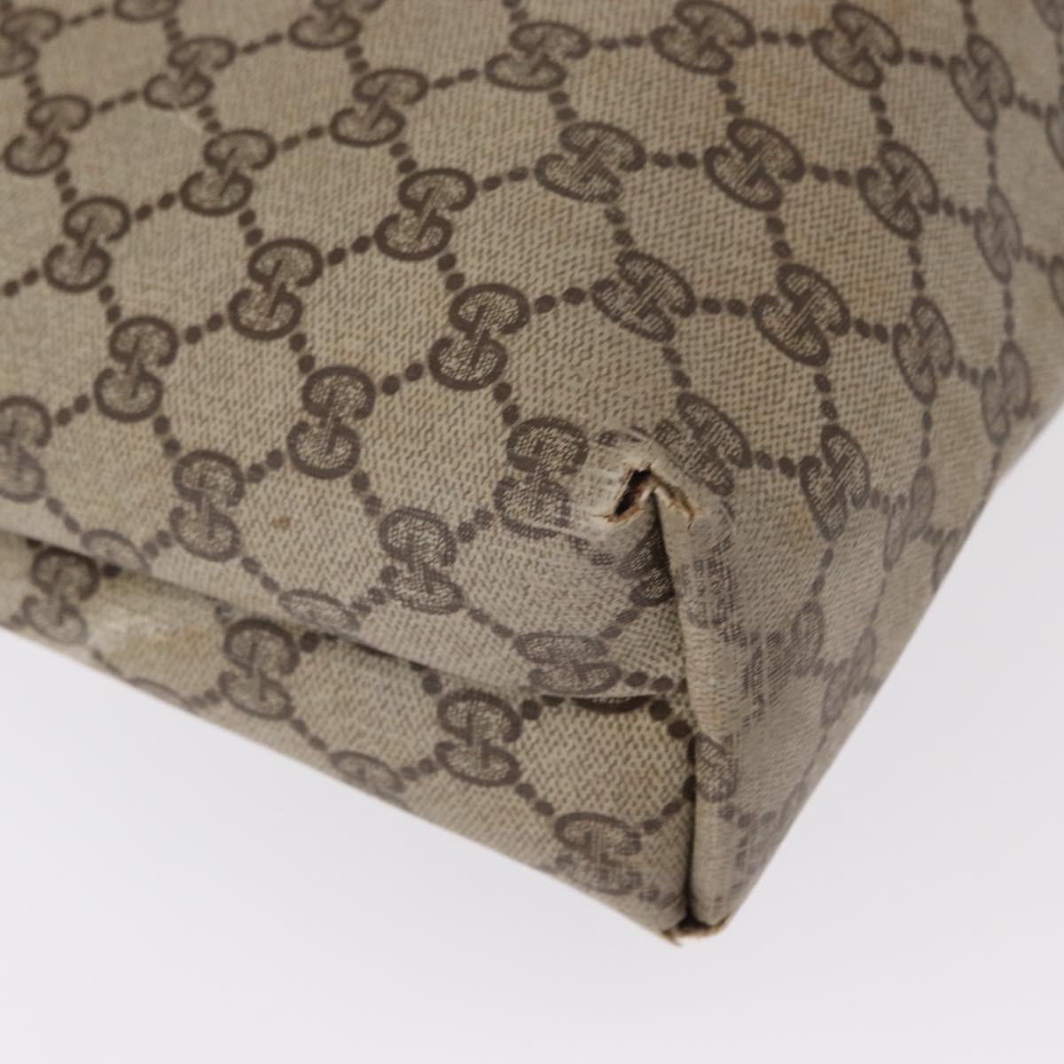 GUCCI GG Supreme Web Sherry Line Tote Bag PVC Beige 41 004 4465 Auth 154422