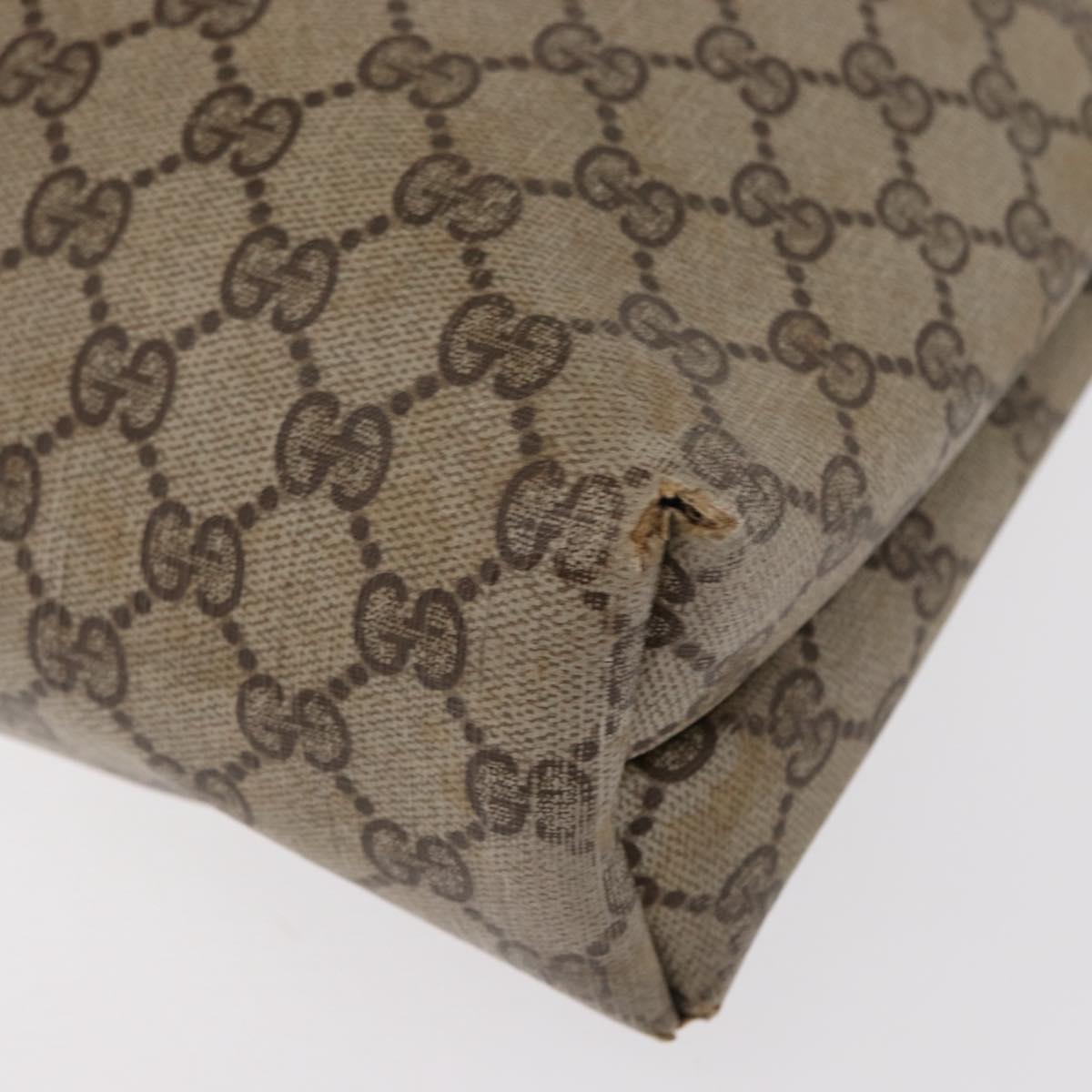GUCCI GG Supreme Web Sherry Line Tote Bag PVC Beige 41 004 4465 Auth 154422