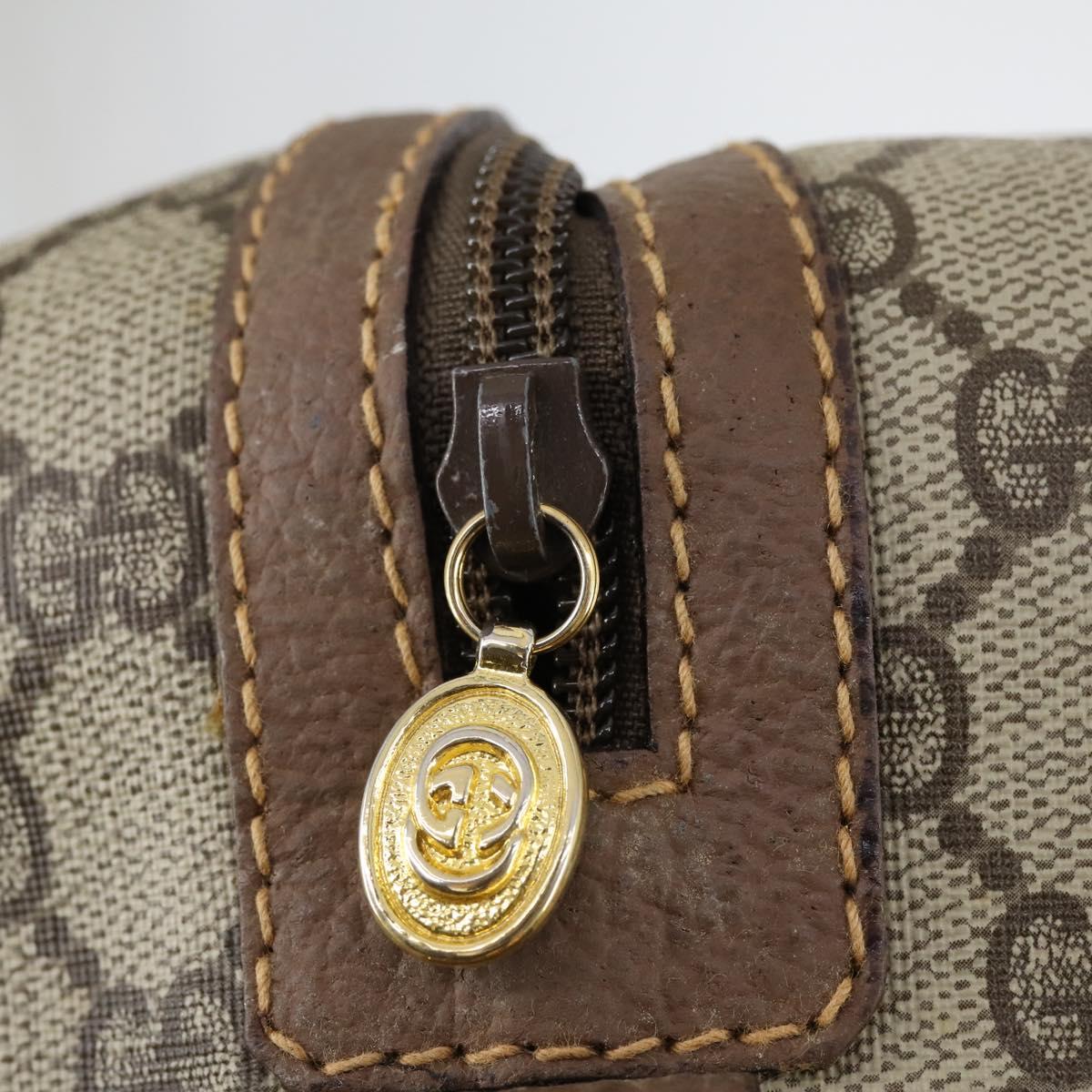 GUCCI GG Supreme Boston Bag PVC Leather 2way Beige Gold 012 14 6081 Auth 154424