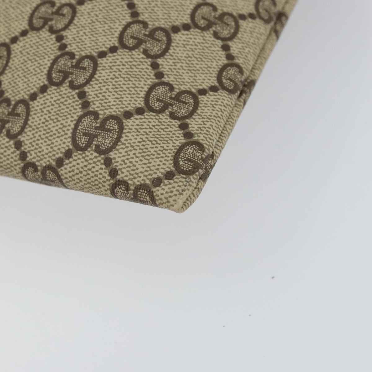 GUCCI GG Supreme Purse Hand Bag PVC Leather Beige Gold 97 19 303 Auth 154425