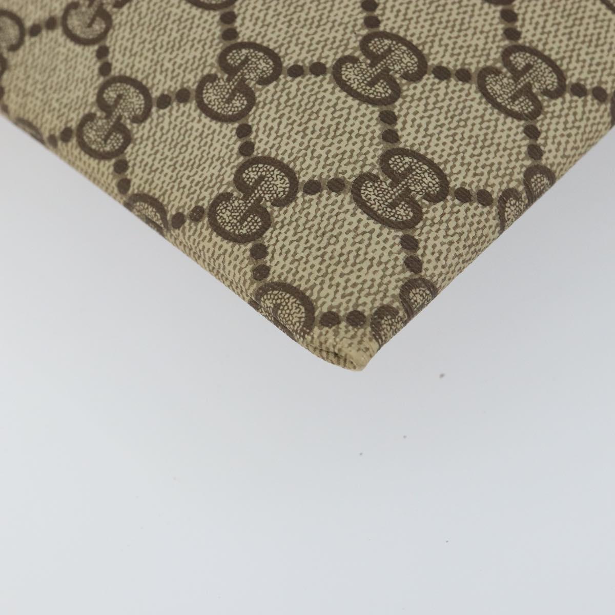 GUCCI GG Supreme Purse Hand Bag PVC Leather Beige Gold 97 19 303 Auth 154425