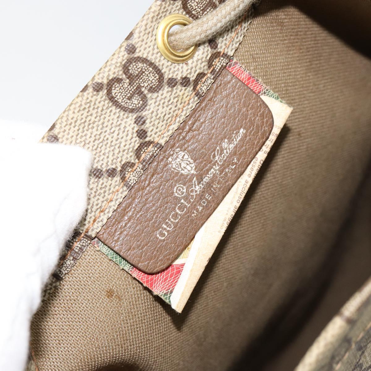 GUCCI GG Supreme Purse Hand Bag PVC Leather Beige Gold 97 19 303 Auth 154425