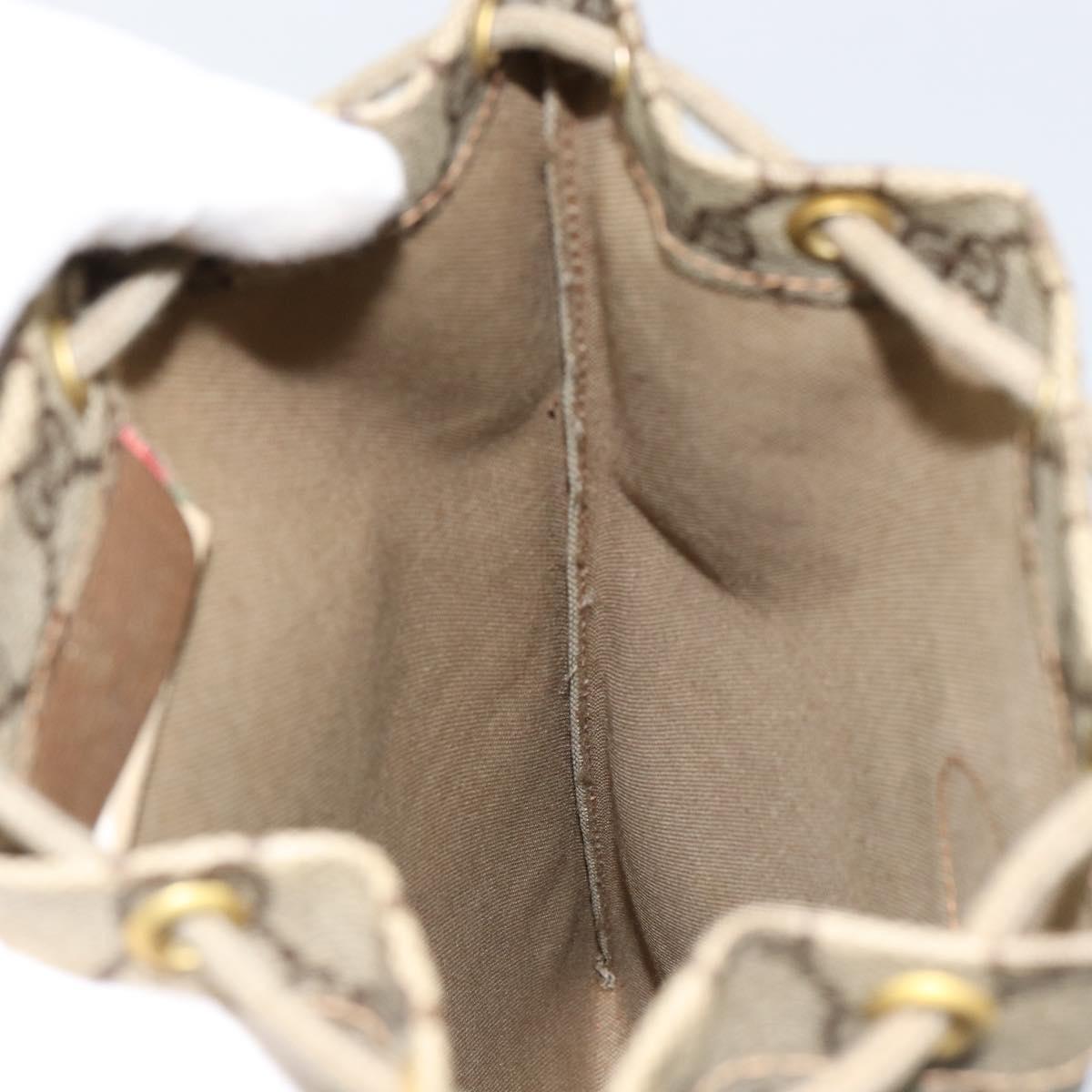 GUCCI GG Supreme Purse Hand Bag PVC Leather Beige Gold 97 19 303 Auth 154425