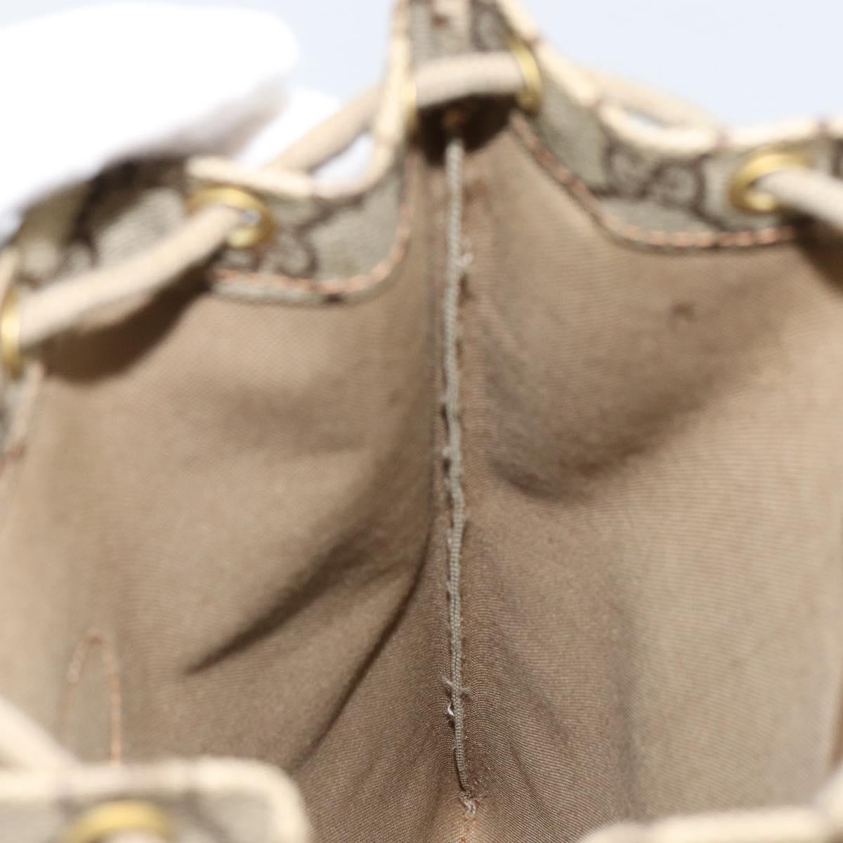 GUCCI GG Supreme Purse Hand Bag PVC Leather Beige Gold 97 19 303 Auth 154425