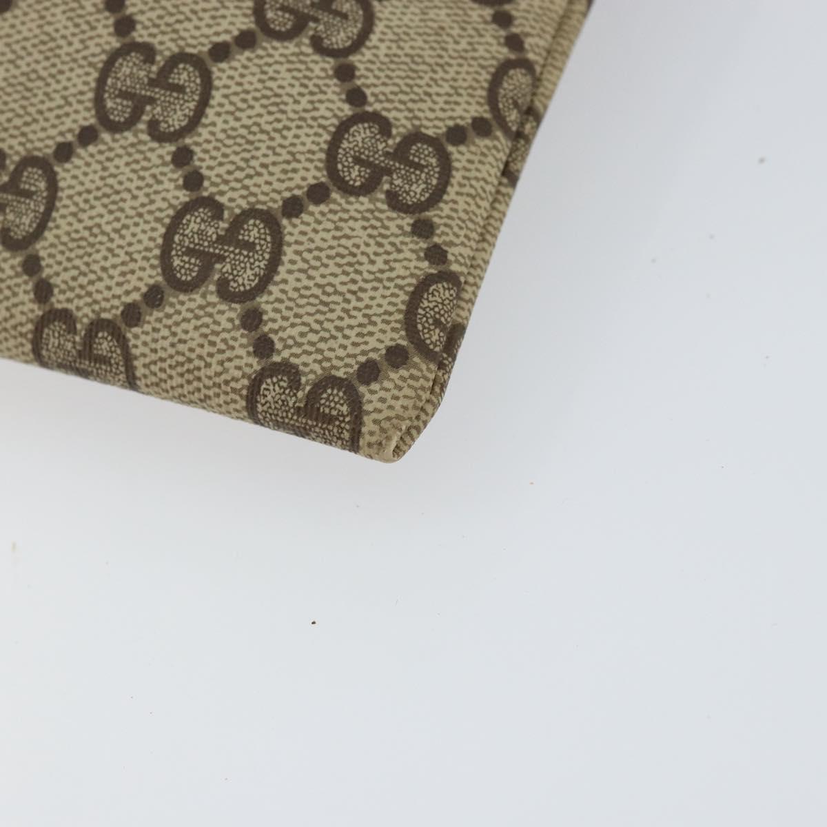 GUCCI GG Supreme Purse Hand Bag PVC Leather Beige Gold 97 19 303 Auth 154425