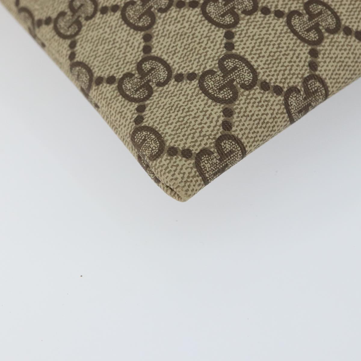 GUCCI GG Supreme Purse Hand Bag PVC Leather Beige Gold 97 19 303 Auth 154425