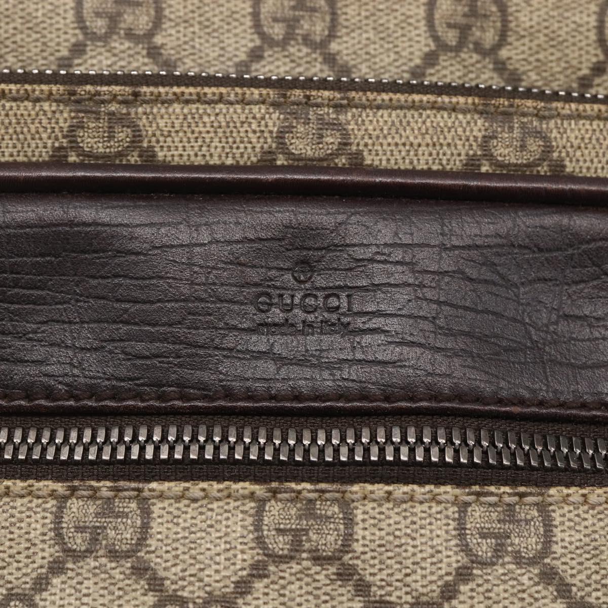 GUCCI GG Supreme Shoulder Bag PVC Leather Beige Silver 114531 Auth 154426