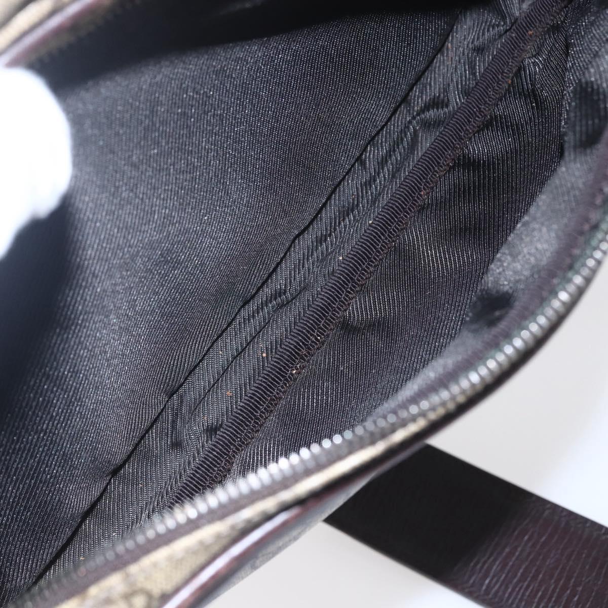 GUCCI GG Supreme Shoulder Bag PVC Leather Beige Silver 114531 Auth 154426