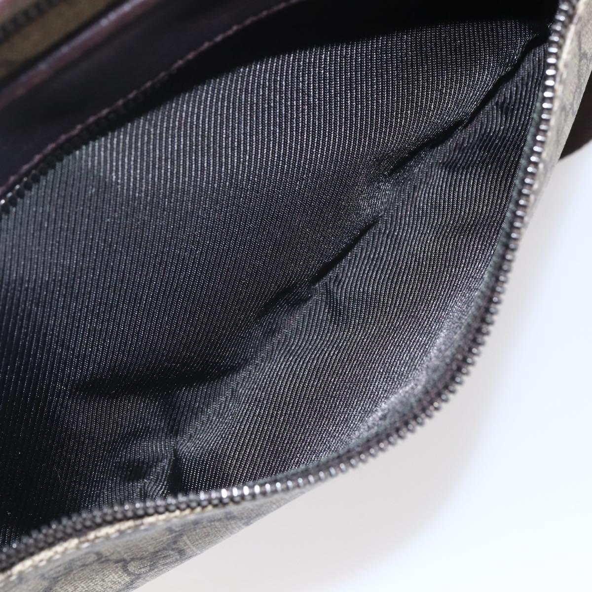 GUCCI GG Supreme Shoulder Bag PVC Leather Beige Silver 114531 Auth 154426