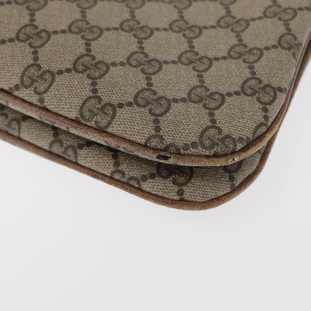 GUCCI GG Supreme Web Sherry Line Bag PVC Beige Gold 904 02 043 Auth 154427