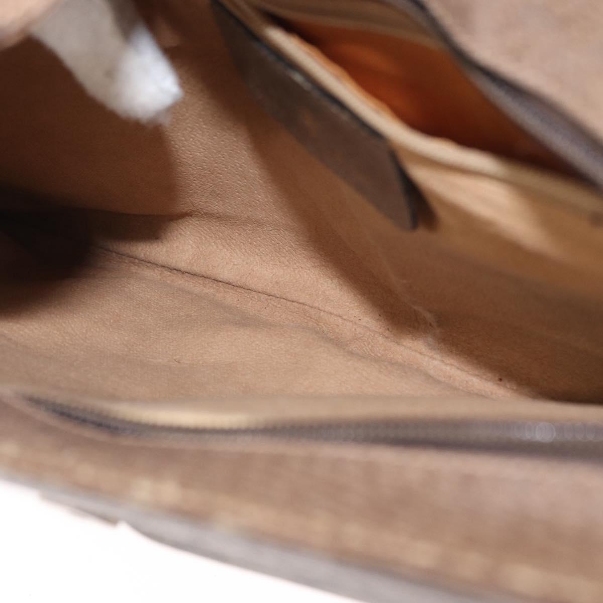 GUCCI GG Supreme Web Sherry Line Bag PVC Beige Gold 904 02 043 Auth 154427