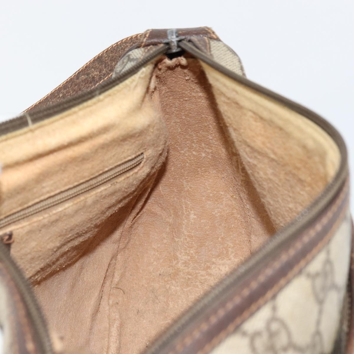 GUCCI GG Supreme Web Sherry Line Bag PVC Beige Gold 89 02 077 Auth 154428