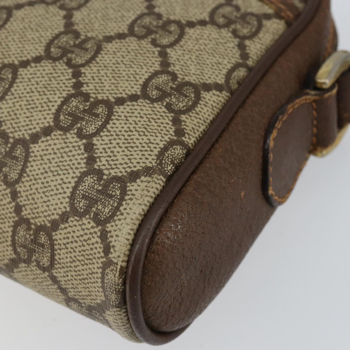 GUCCI GG Supreme Web Sherry Line Shoulder Bag PVC Beige 156 02 089 Auth 154429