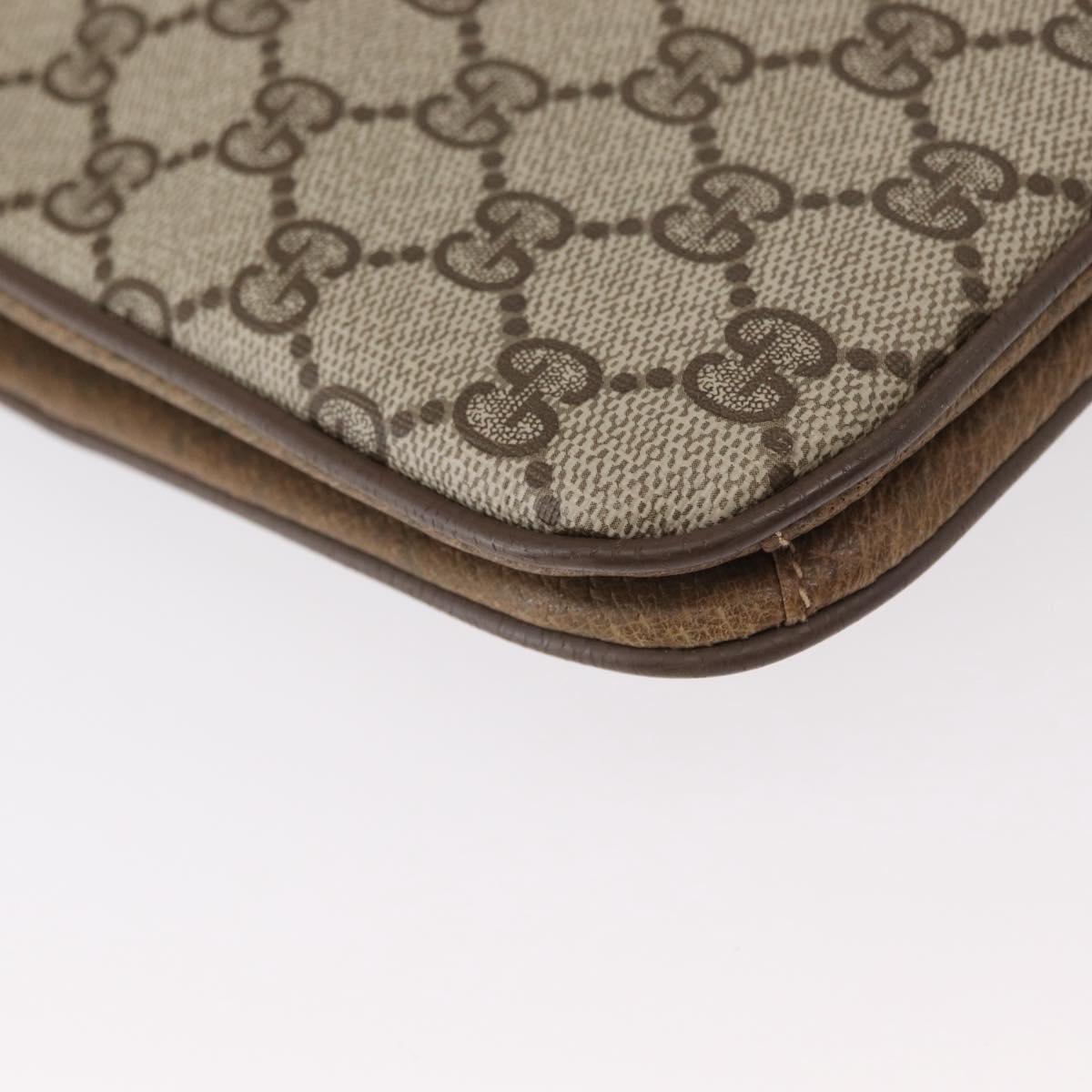 GUCCI GG Supreme Shoulder Bag PVC Beige Gold 904 02 025 Auth 154431