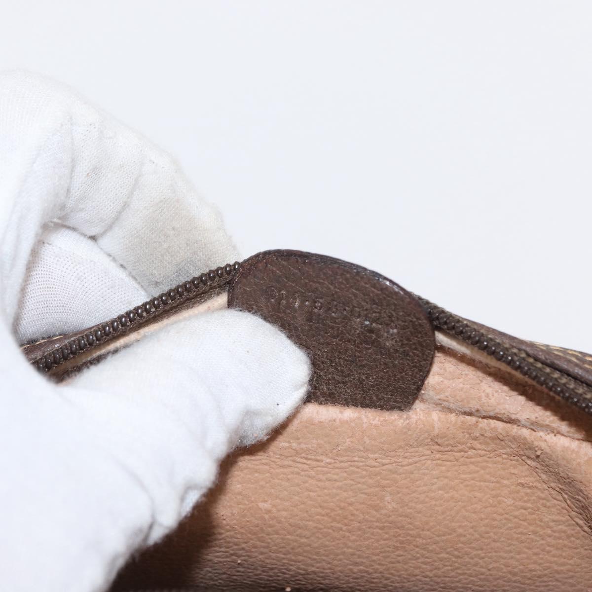 GUCCI GG Supreme Clutch Bag PVC Leather Beige Gold Auth 154432