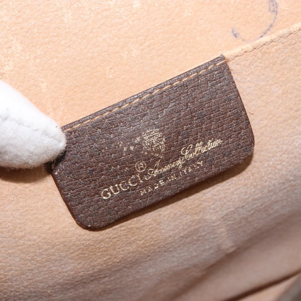 GUCCI GG Supreme Web Sherry Line Bag PVC Beige Gold 156 01 030 Auth 154433