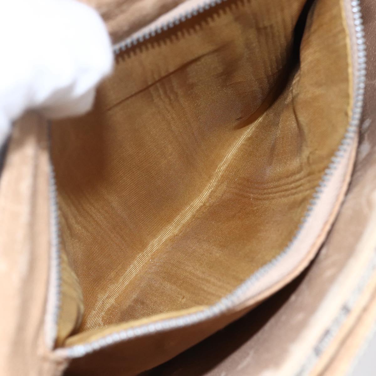 GUCCI GG Plus Supreme Shoulder Bag PVC Beige Gold Auth 154434