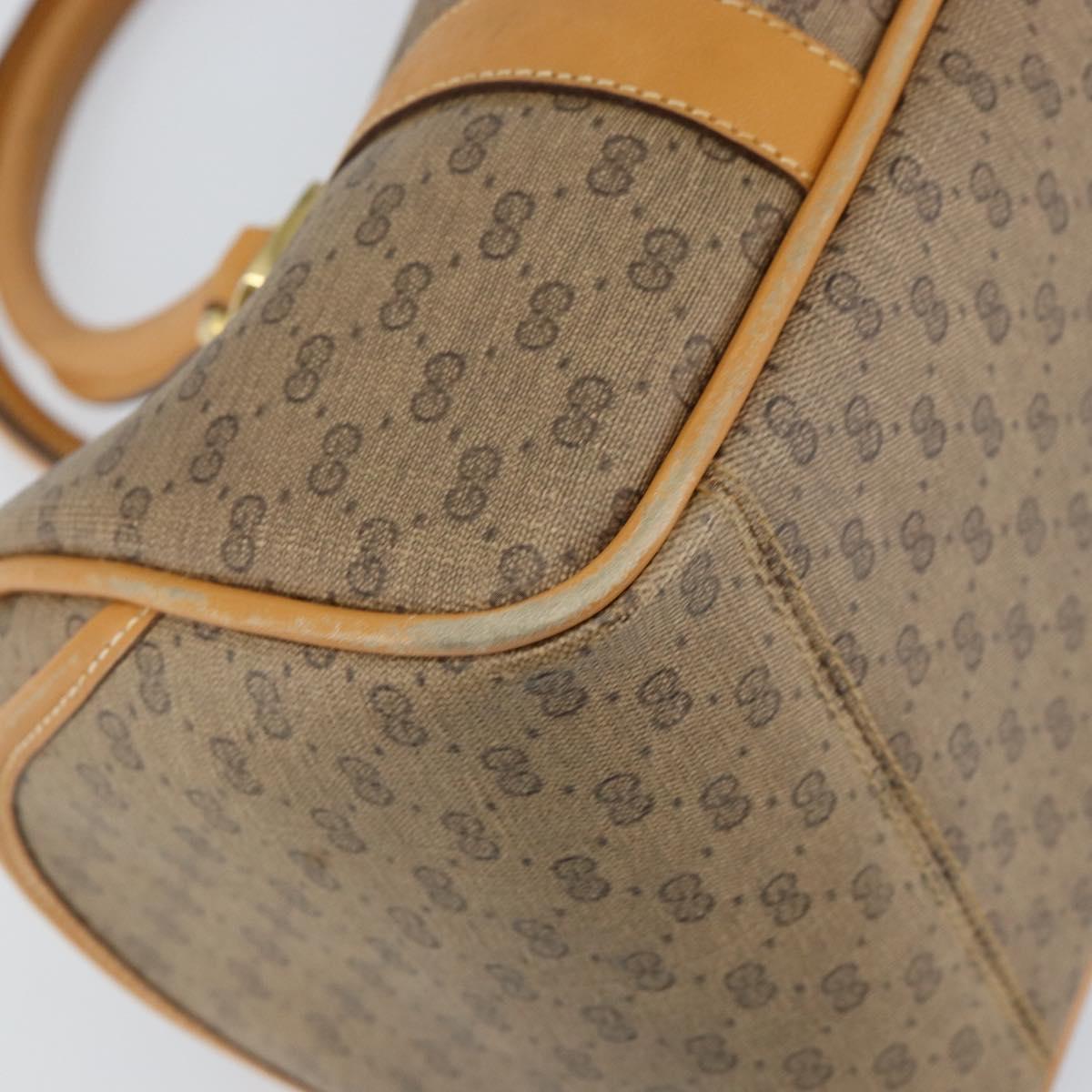 GUCCI Micro GG Supreme Hand Bag PVC Beige Gold 000 58 0040 Auth 154435