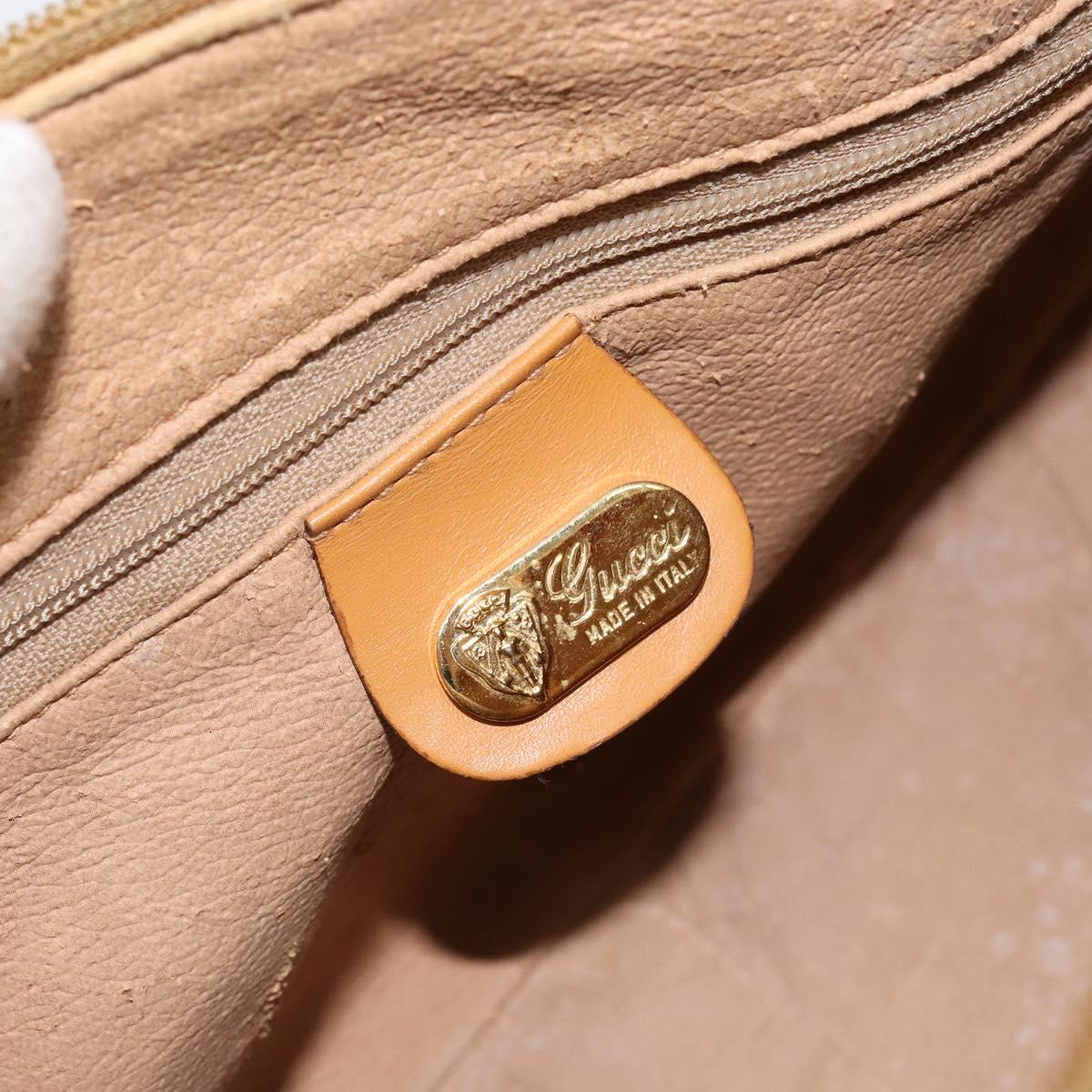 GUCCI Micro GG Supreme Hand Bag PVC Beige Gold 000 58 0040 Auth 154435