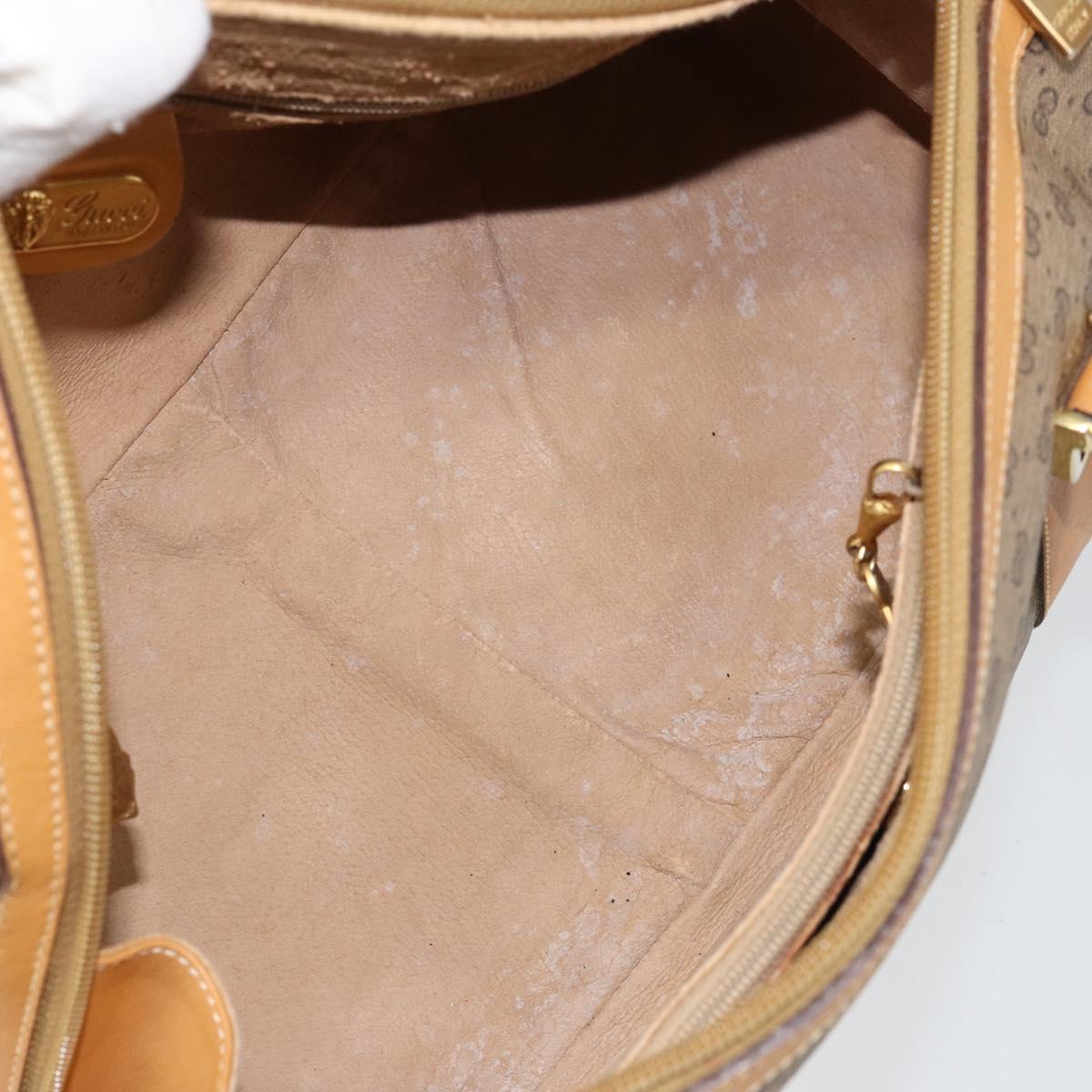 GUCCI Micro GG Supreme Hand Bag PVC Beige Gold 000 58 0040 Auth 154435