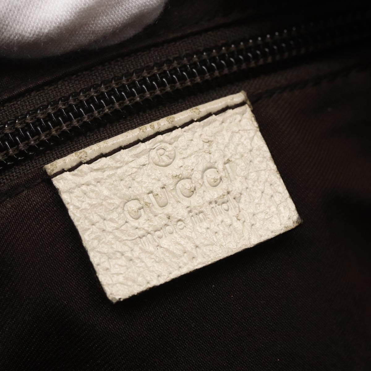 GUCCI GG Canvas Shoulder Bag Beige Silver 146236 Auth 154436