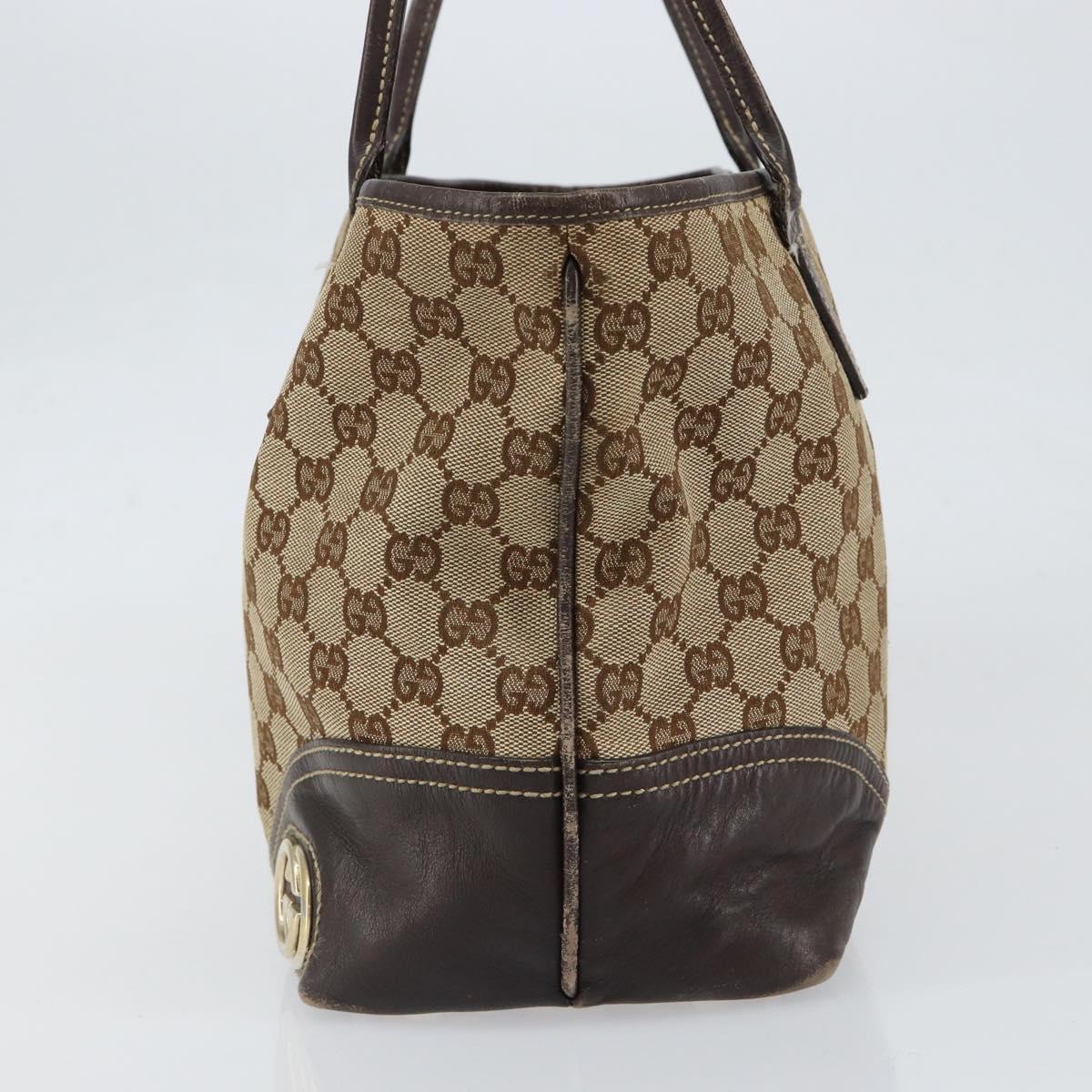 GUCCI GG Canvas Tote Bag Beige Gold 169946 Auth 154437