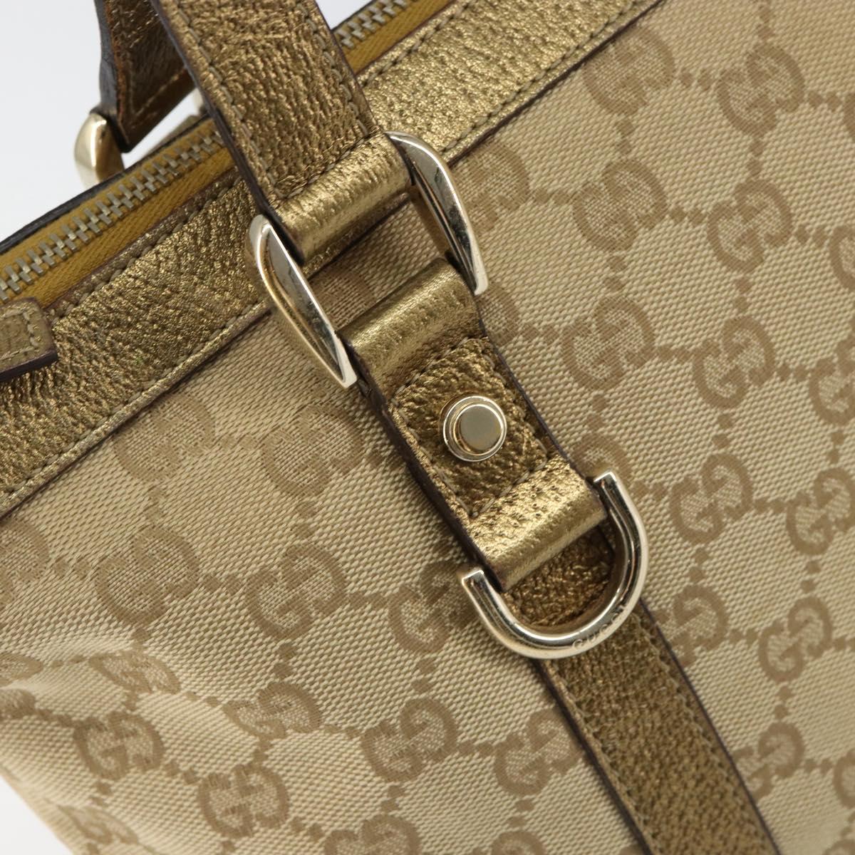 GUCCI GG Canvas Tote Bag Beige Gold 141470 Auth 154438