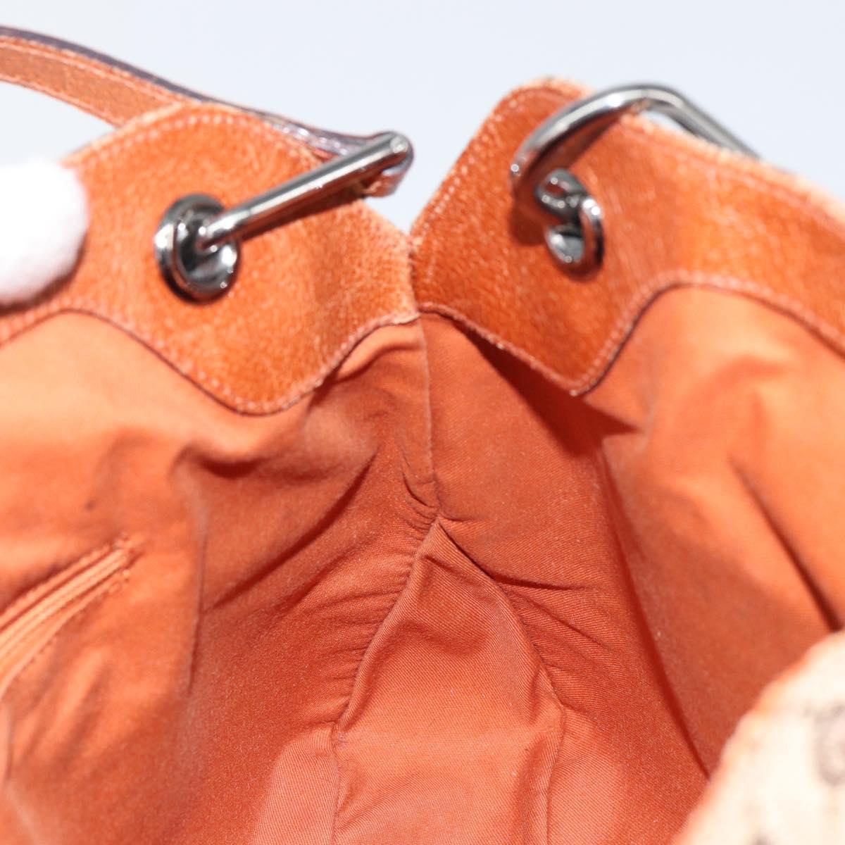 GUCCI GG Canvas Tote Bag Beige Silver 121023 Auth 154440