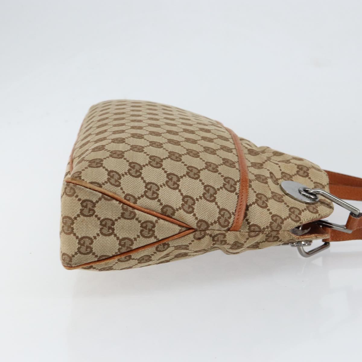 GUCCI GG Canvas Tote Bag Beige Silver 121023 Auth 154440