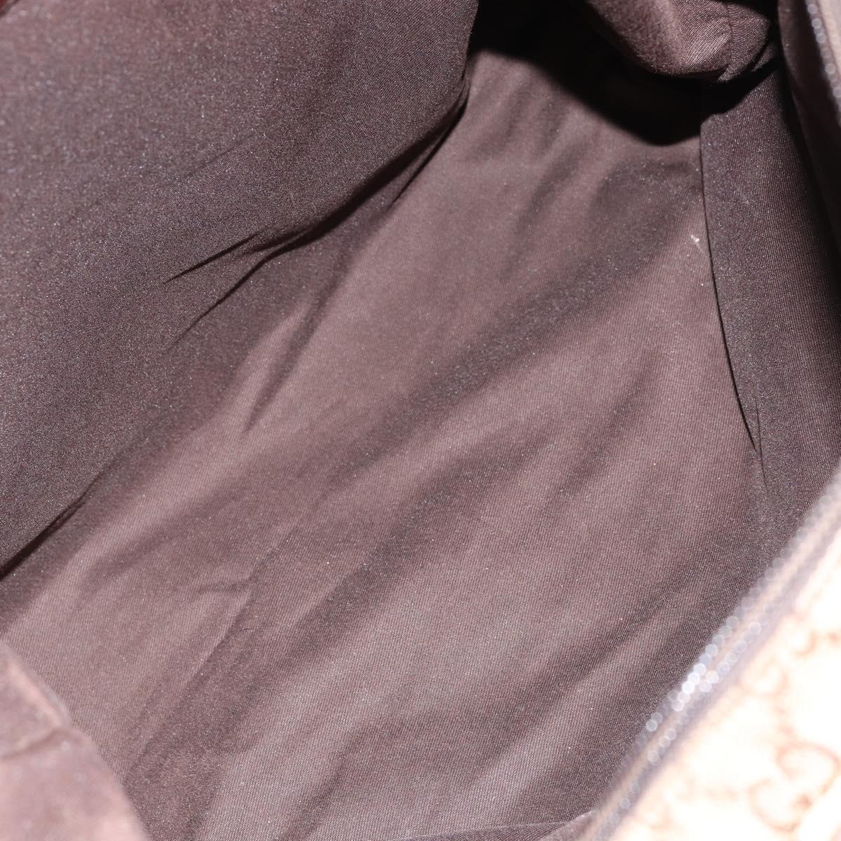 GUCCI GG Canvas Web Sherry Line Shoulder Bag Beige Silver 189751 Auth 154441