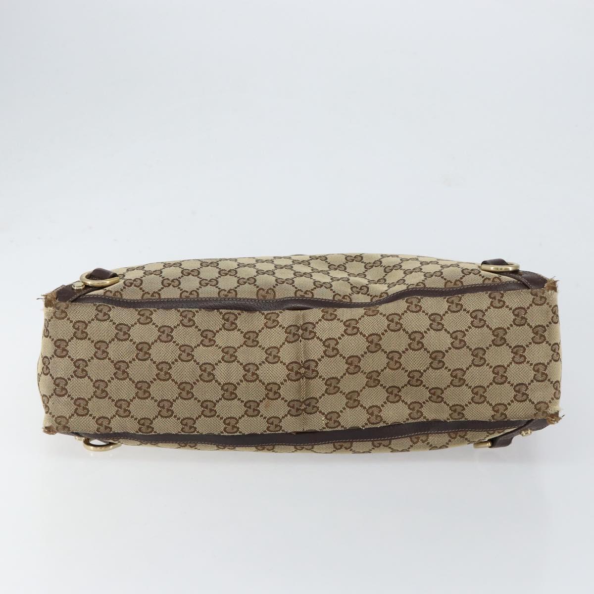 GUCCI GG Canvas Tote Bag Beige Gold 141472 Auth 154442