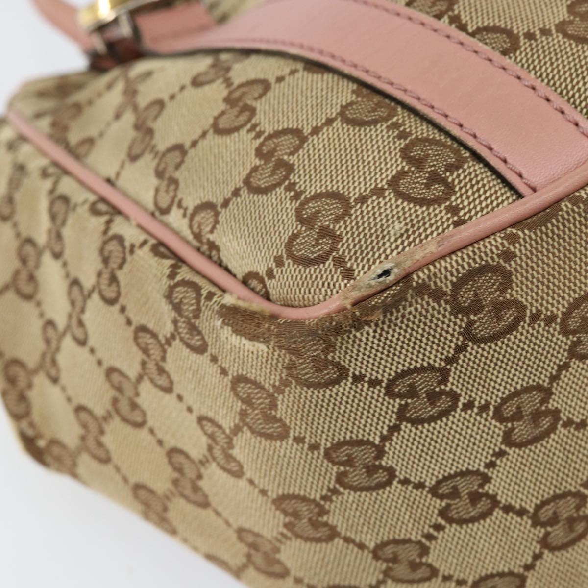 GUCCI GG Canvas Hand Bag Beige Gold 232963 Auth 154443