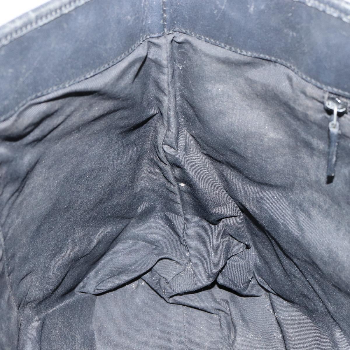 GUCCI GG Canvas Tote Bag Black Silver 36173 1705 Auth 154445