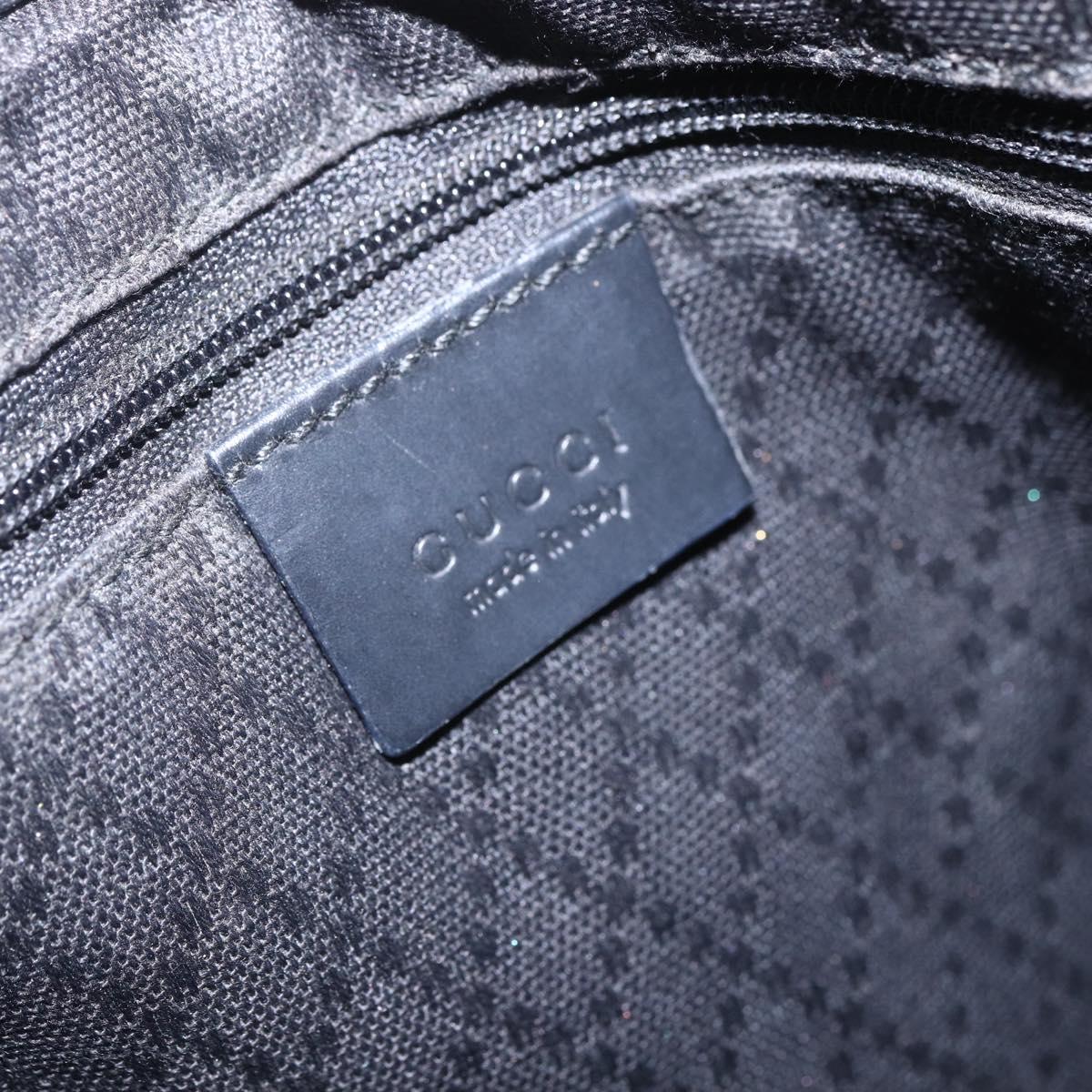 GUCCI Bamboo GG Canvas Hand Bag Black Silver 002 1010 3754 Auth 154446