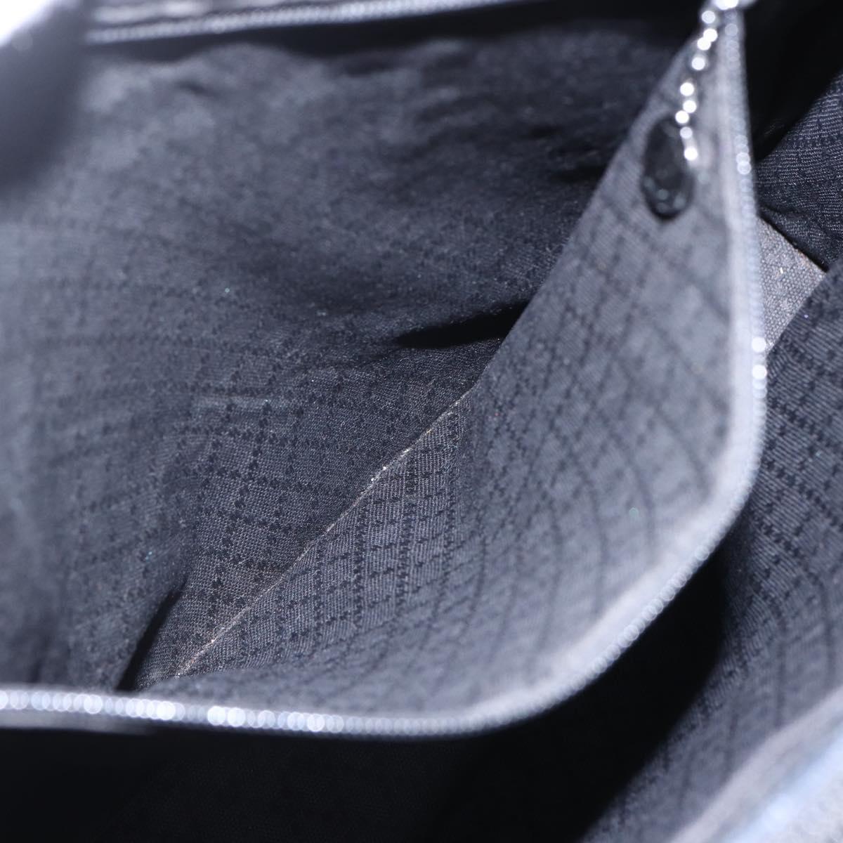 GUCCI Bamboo GG Canvas Hand Bag Black Silver 002 1010 3754 Auth 154446