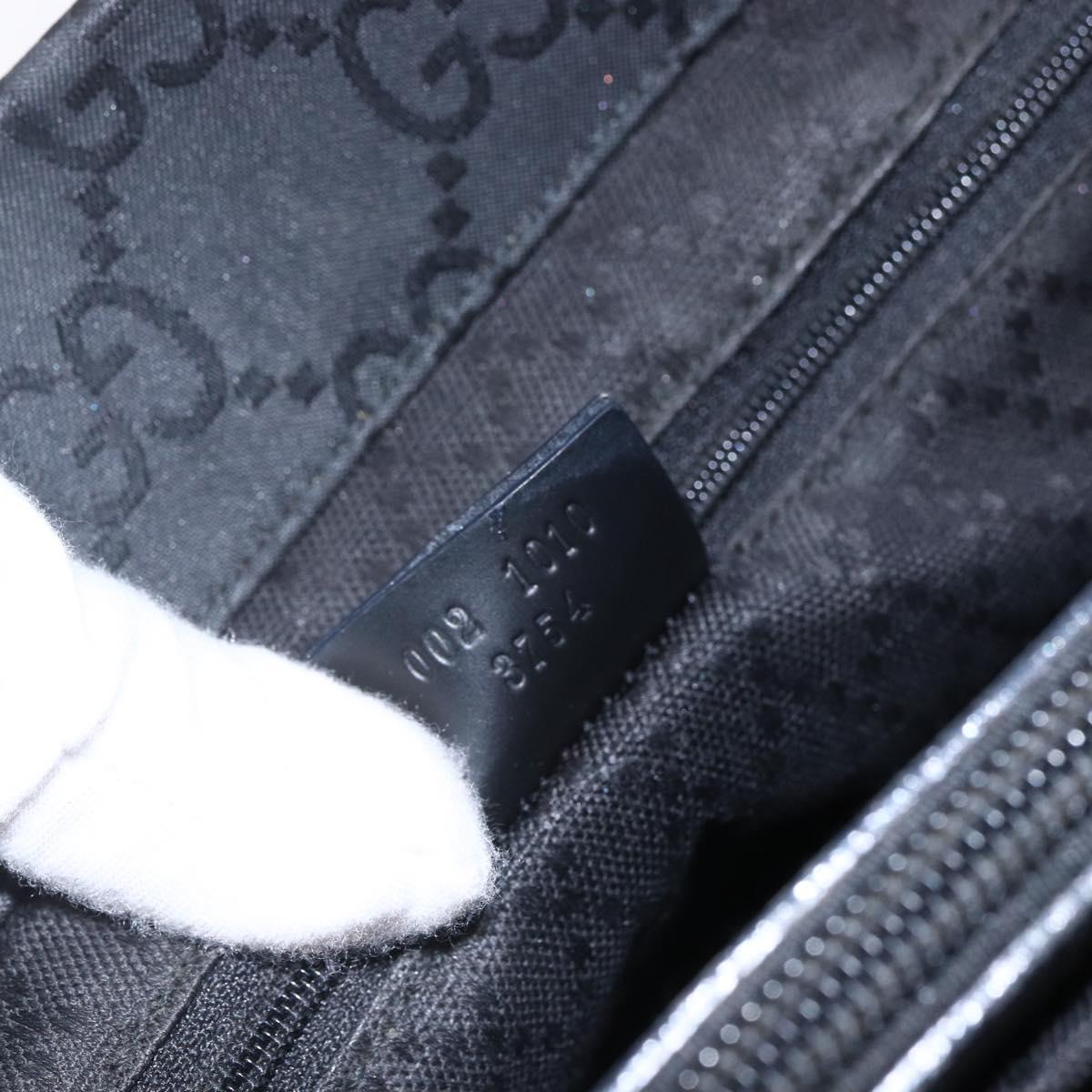 GUCCI Bamboo GG Canvas Hand Bag Black Silver 002 1010 3754 Auth 154446