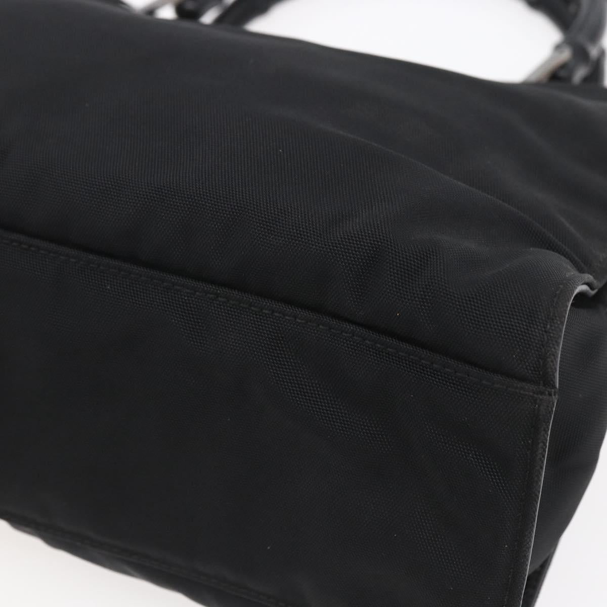 GUCCI GG Canvas Bamboo Hand Bag Nylon Black Silver 002 1016 Auth 154449