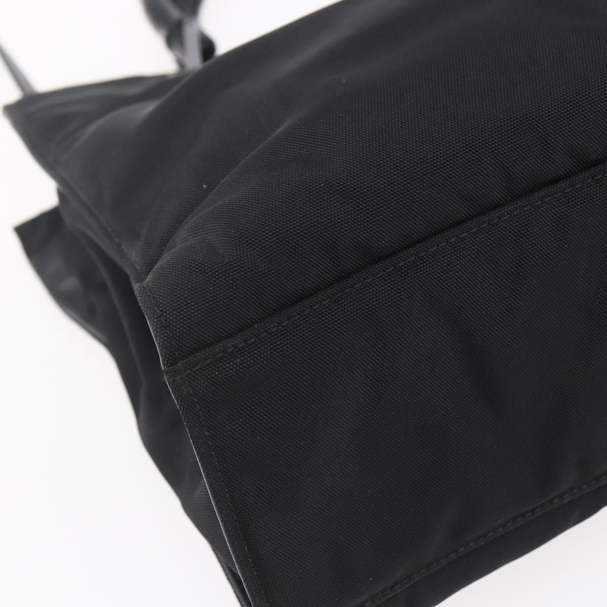 GUCCI GG Canvas Bamboo Hand Bag Nylon Black Silver 002 1016 Auth 154449