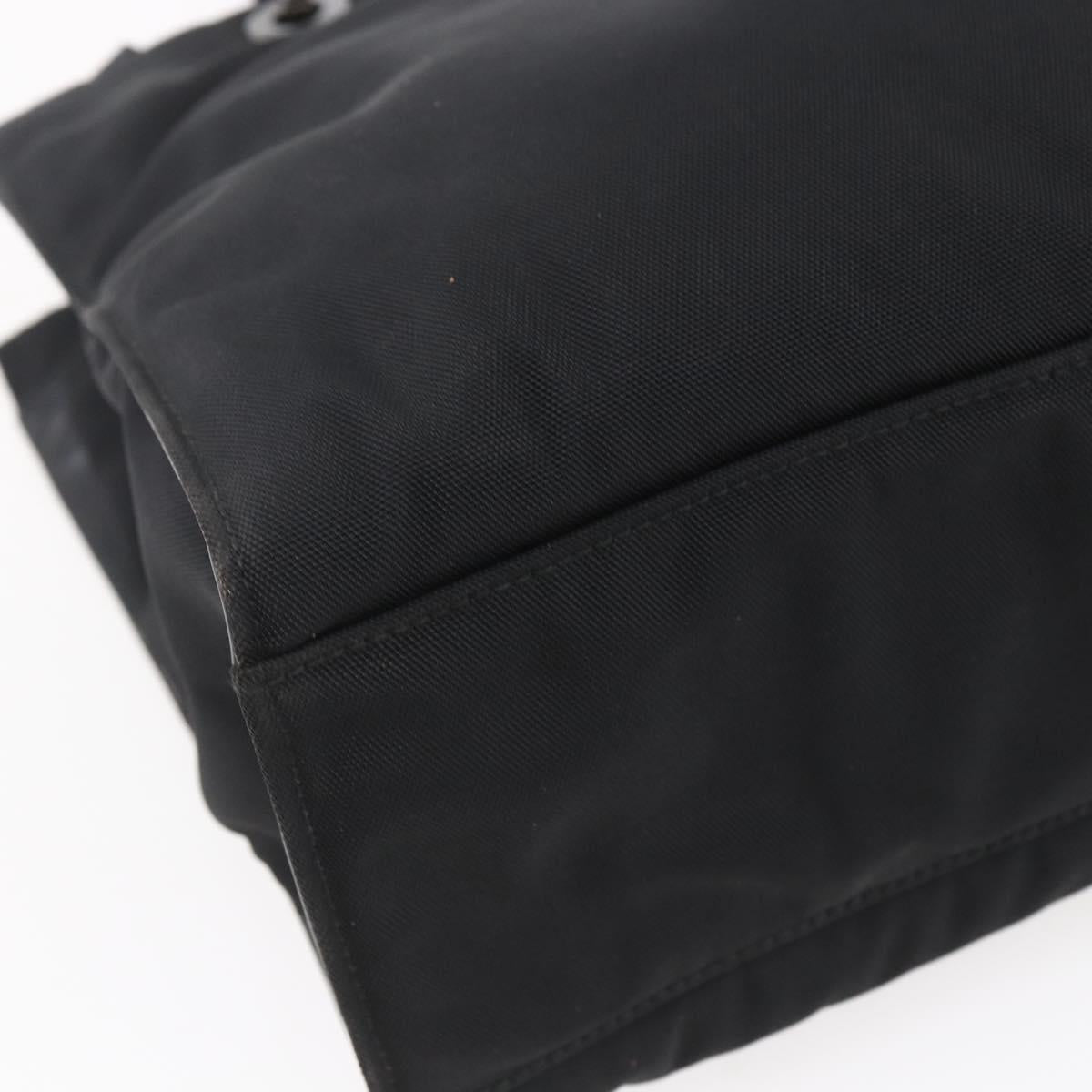 GUCCI GG Canvas Bamboo Hand Bag Nylon Black Silver 002 1016 Auth 154449