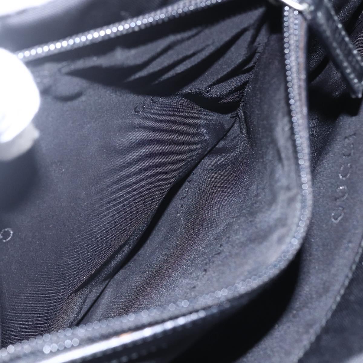 GUCCI GG Canvas Bamboo Hand Bag Nylon Black Silver 002 1016 Auth 154449