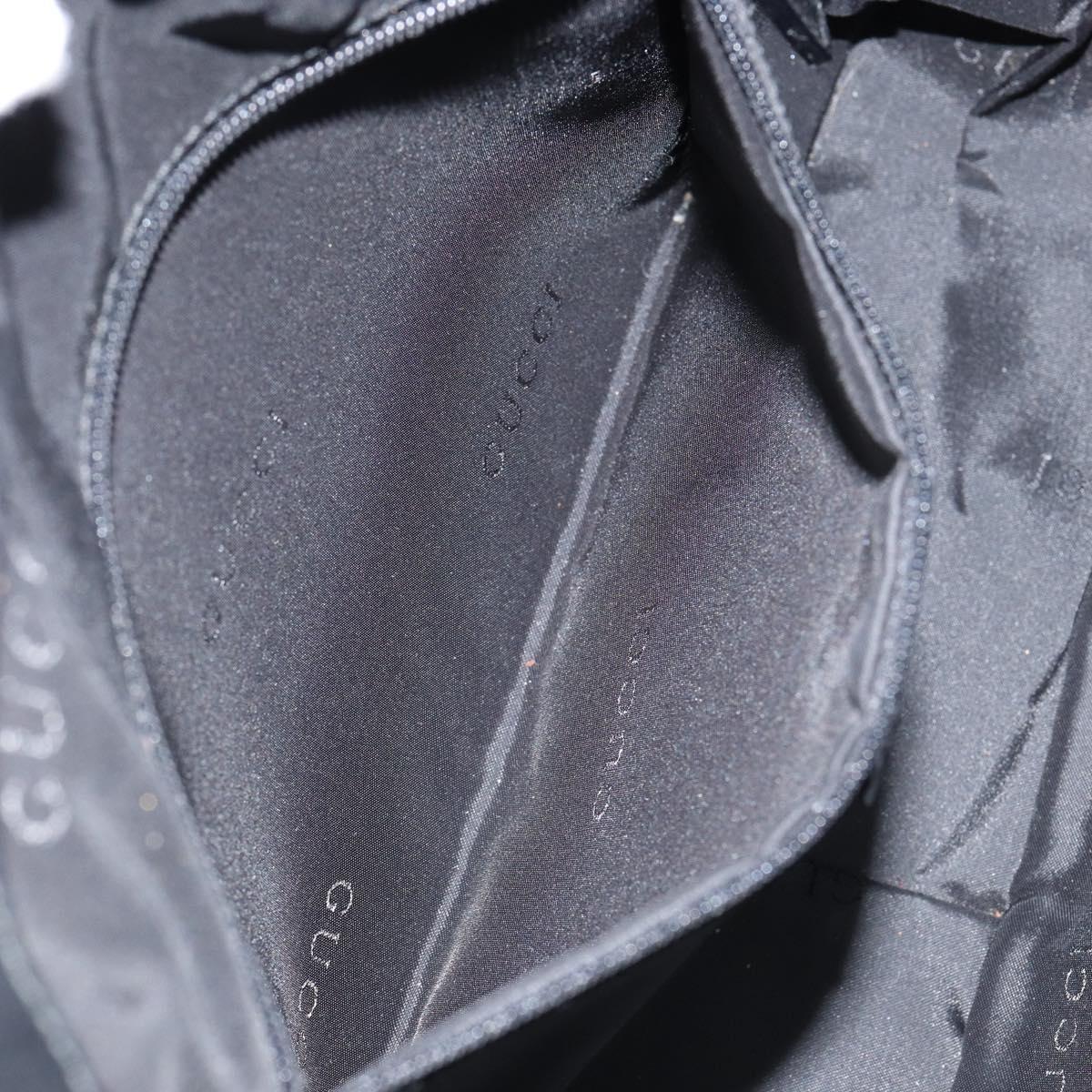 GUCCI Bamboo Shoulder Bag Leather 2way Black Silver 001 1638 Auth 154451