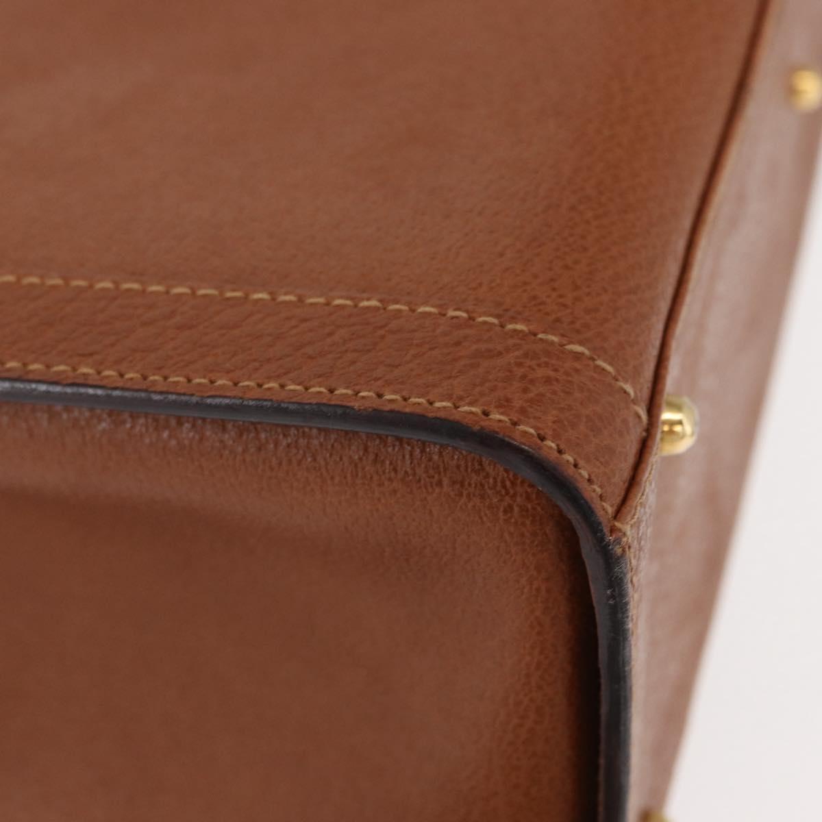 GUCCI Bamboo Hand Bag Leather Brown Gold 002 1186 0260 Auth 154460