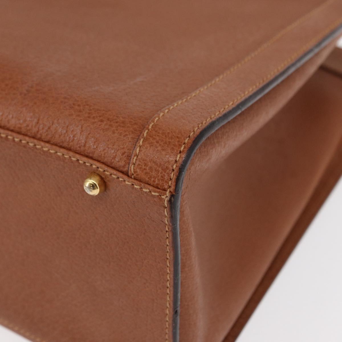 GUCCI Bamboo Hand Bag Leather Brown Gold 002 1186 0260 Auth 154460