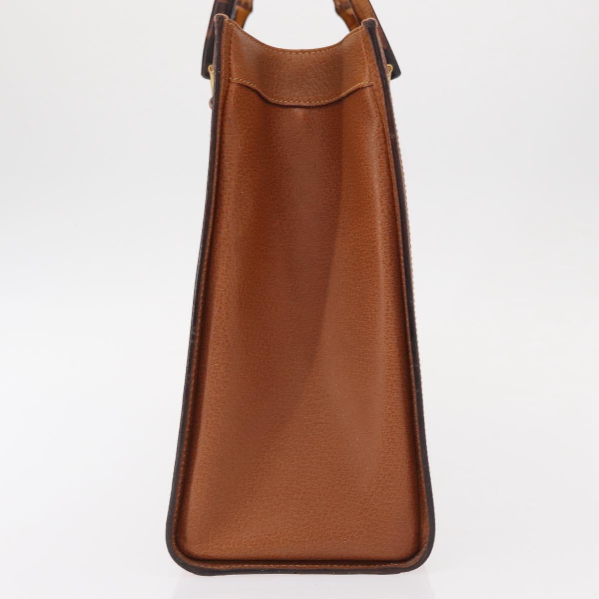 GUCCI Bamboo Hand Bag Leather Brown Gold 002 1186 0260 Auth 154460