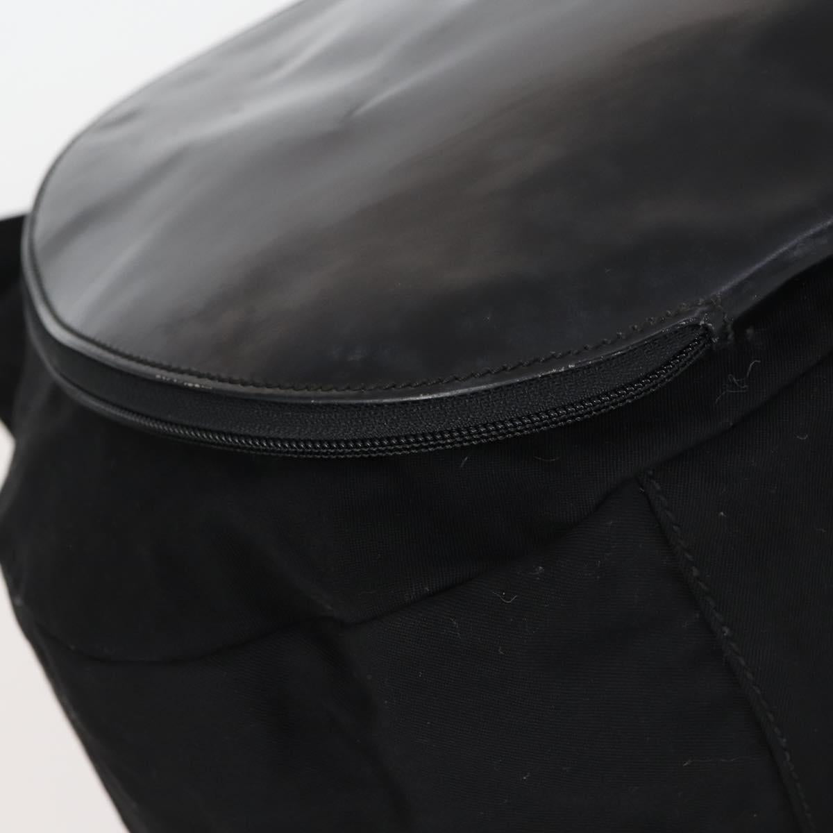 GUCCI Shoulder Bag Canvas Black Silver Auth 154461