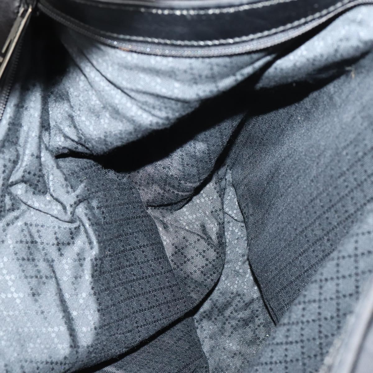 GUCCI Shoulder Bag Canvas Black Silver Auth 154461