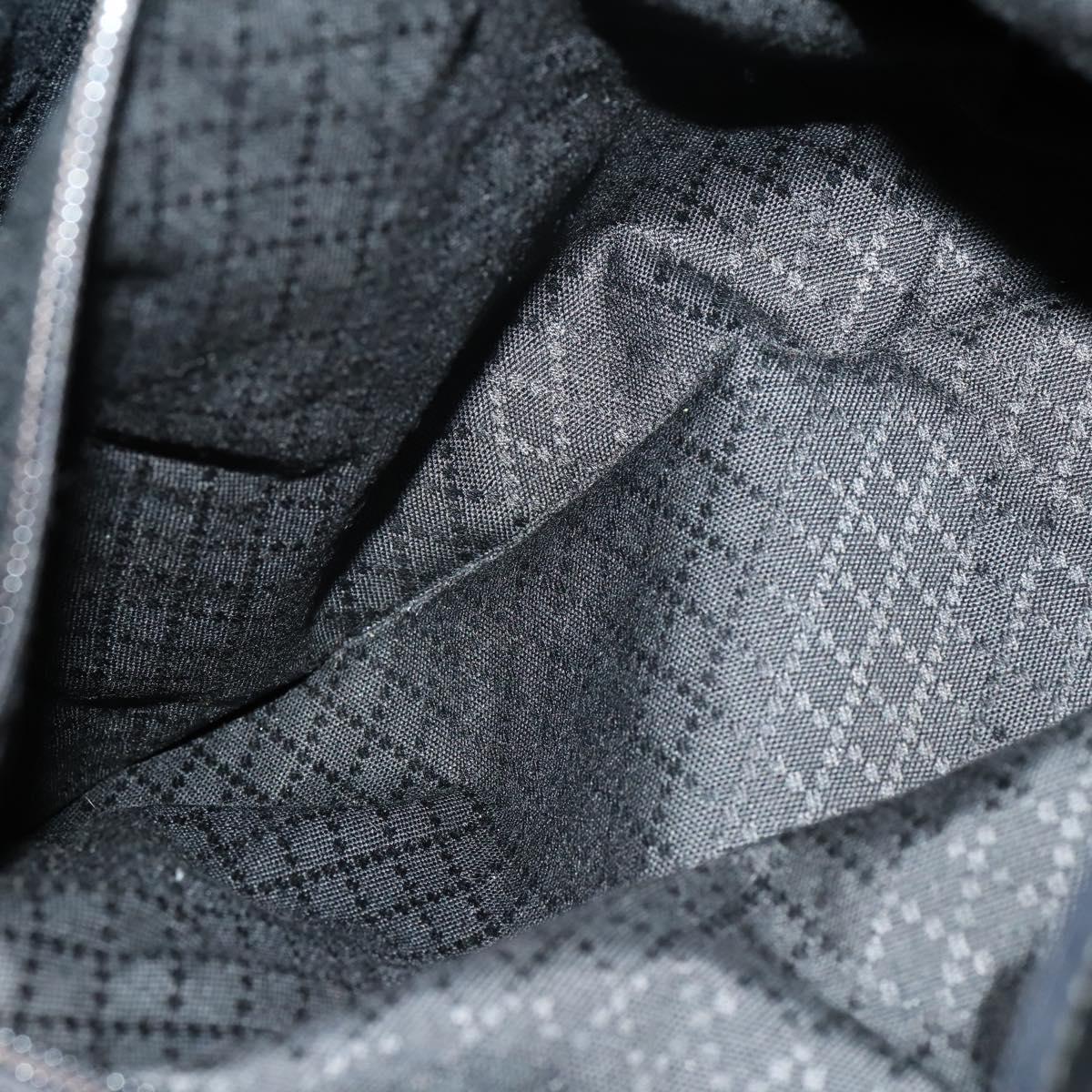 GUCCI Shoulder Bag Canvas Black Silver Auth 154461