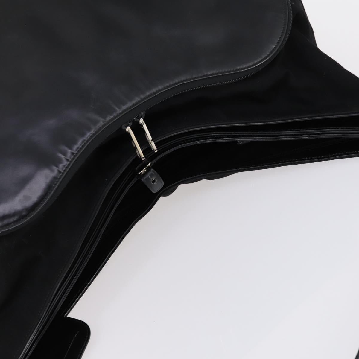 GUCCI Shoulder Bag Canvas Black Silver Auth 154461